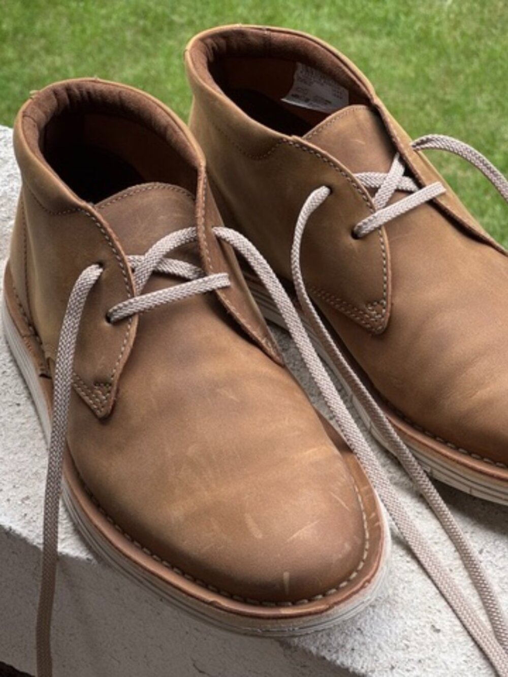 CLARKS Forge Stride Tan Leather Men's Boots - SZ 9 Medium